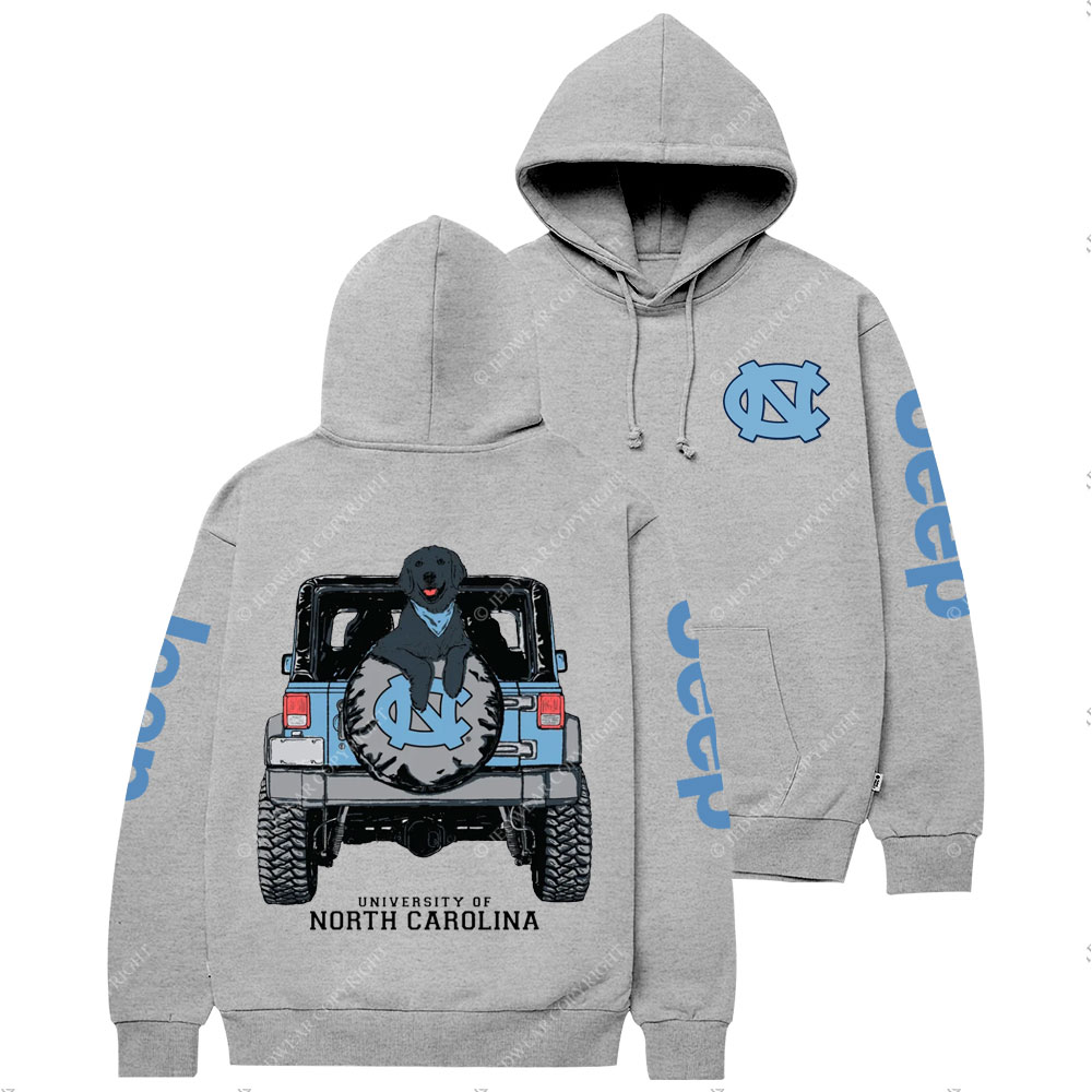 Carolina Tar Heels with Black Dog in Jp Casual Hoodie