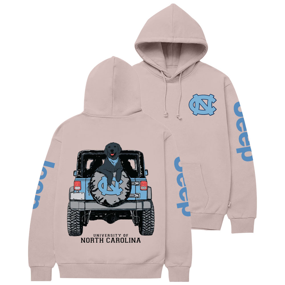 Carolina Tar Heels with Black Dog in Jp Casual Hoodie