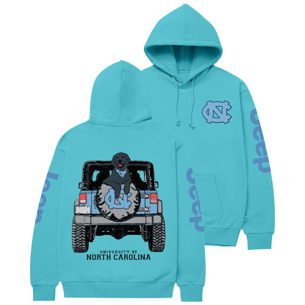 Carolina Tar Heels with Black Dog in Jp Casual Hoodie
