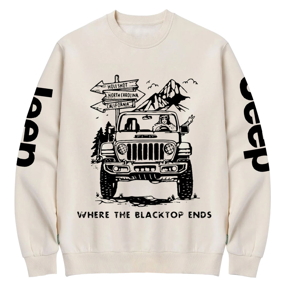 Where the Black Ends Bigfoot Jp Crew Neck Sweatshirt