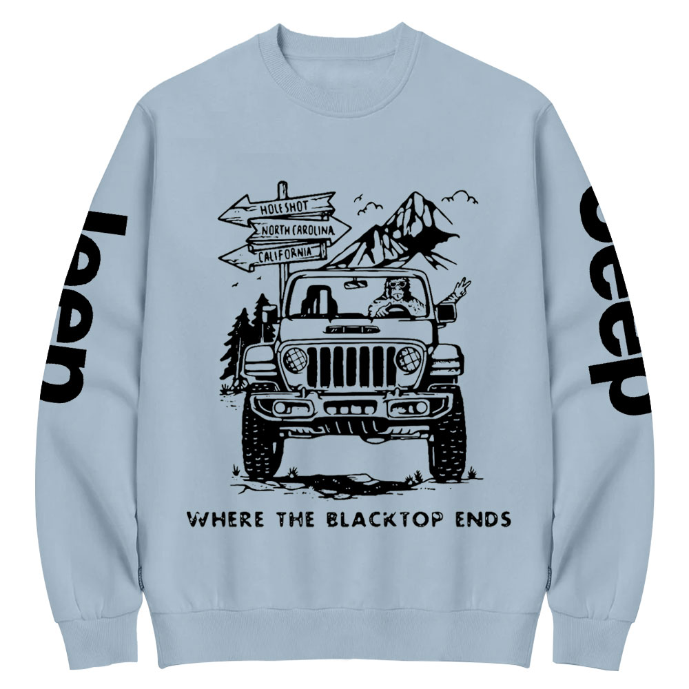 Where the Black Ends Bigfoot Jp Crew Neck Sweatshirt