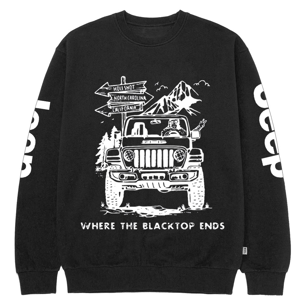Where the Black Ends Bigfoot Jp Crew Neck Sweatshirt