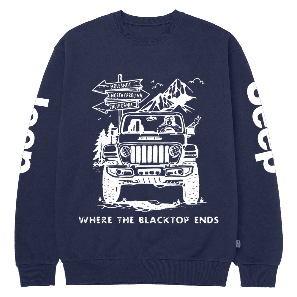 Where the Black Ends Bigfoot Jp Crew Neck Sweatshirt
