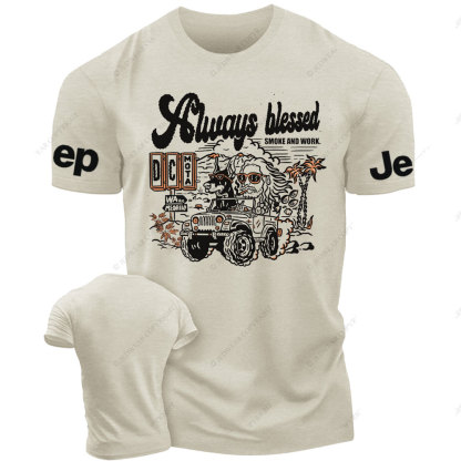 Always Blessed Smoke and Work Dog And Jp Lover T-Shirt