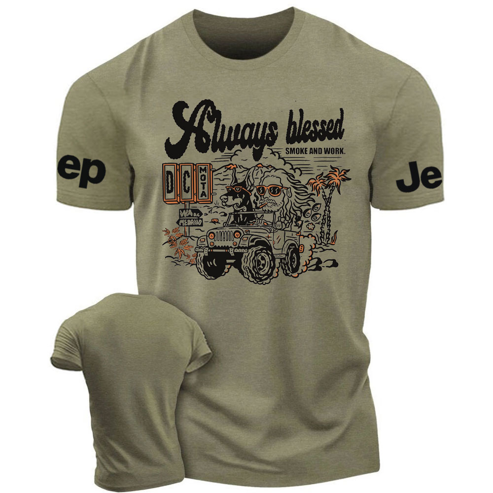 Always Blessed Smoke and Work Dog And Jp Lover T-Shirt