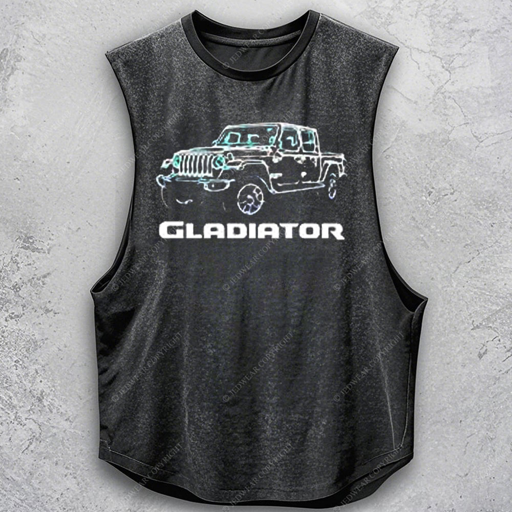 Gladiator Off-Road 4x4 Blue Neon Lights Classic Print  Men's Tank