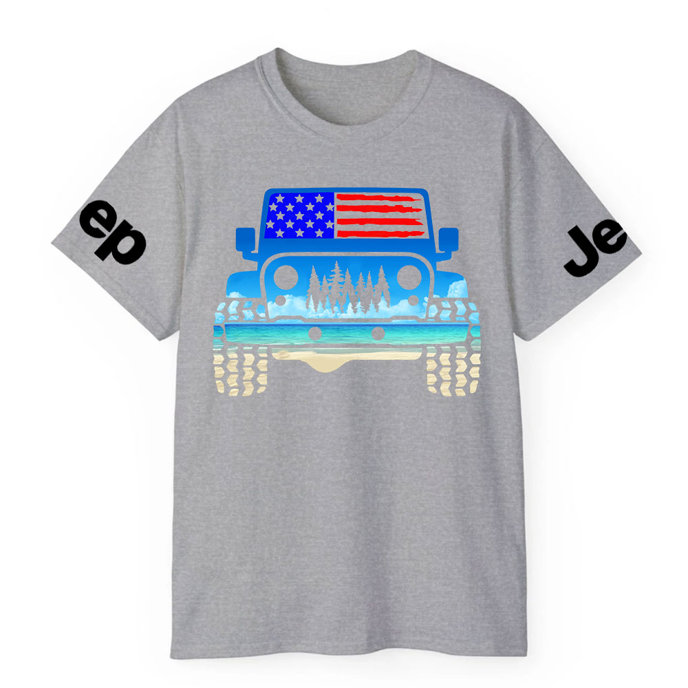 Jp Flag Adventure Grill Transfer Blue Beach T-Shirt