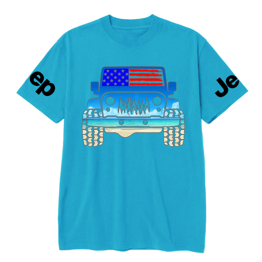 Jp Flag Adventure Grill Transfer Blue Beach T-Shirt