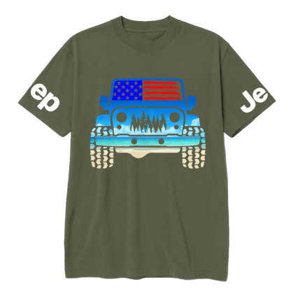 Jp Flag Adventure Grill Transfer Blue Beach T-Shirt