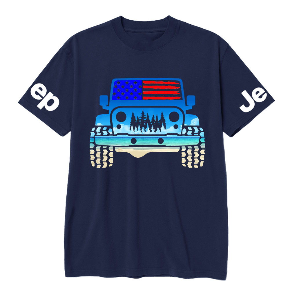 Jp Flag Adventure Grill Transfer Blue Beach T-Shirt