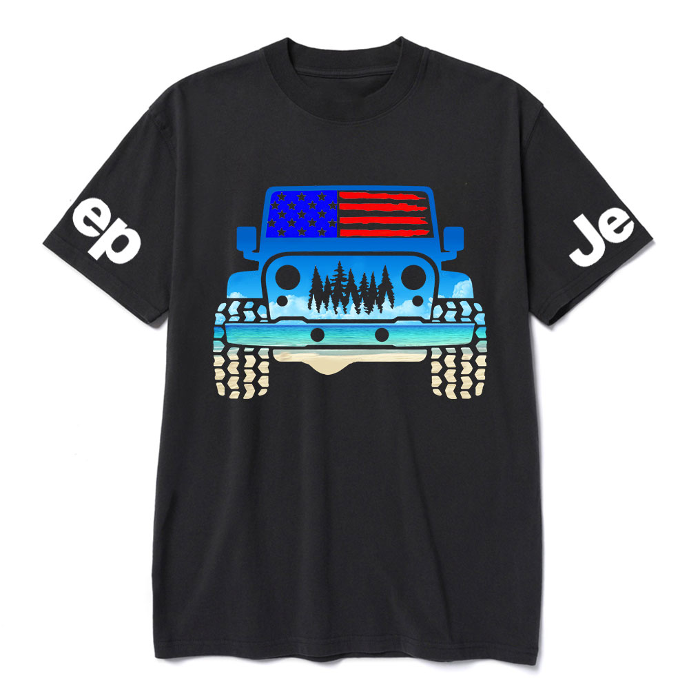Jp Flag Adventure Grill Transfer Blue Beach T-Shirt