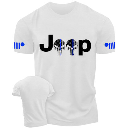 Thin Blue Line Skull Jp Police T-Shirt