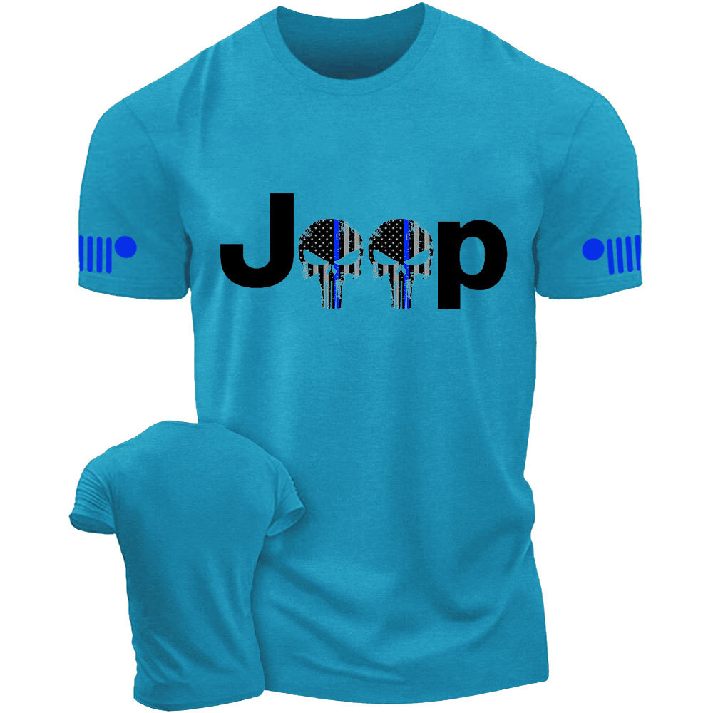 Thin Blue Line Skull Jp Police T-Shirt
