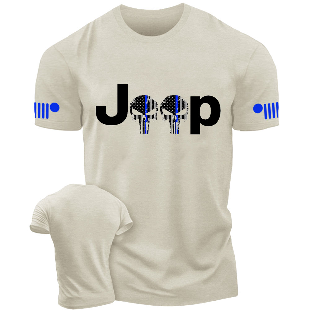 Thin Blue Line Skull Jp Police T-Shirt