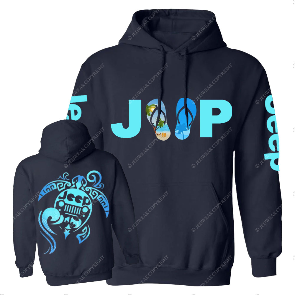 Sea Turtle And Jp Beach Flip Flop Casual Hoodie
