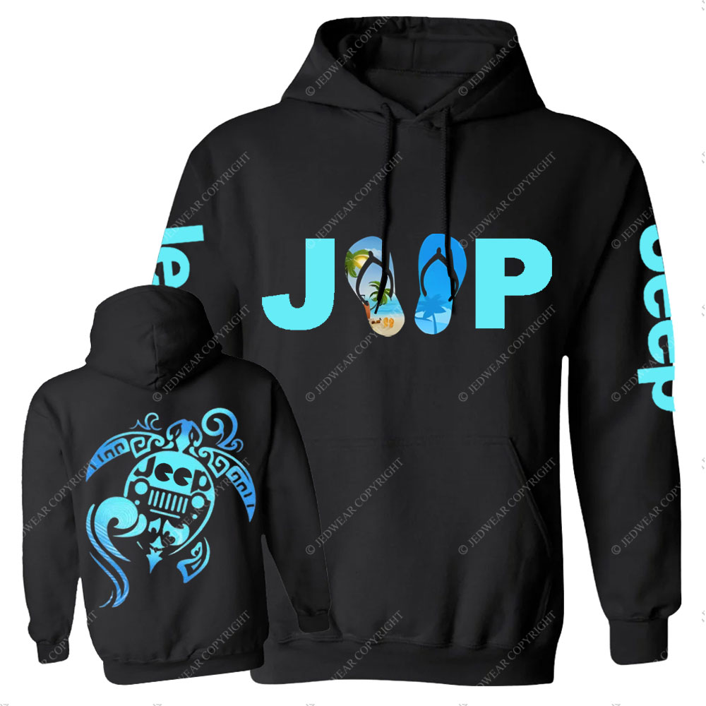 Sea Turtle And Jp Beach Flip Flop Casual Hoodie
