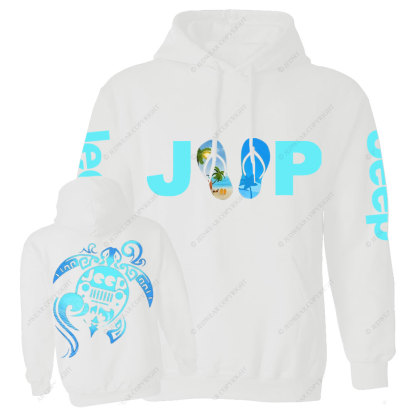 Sea Turtle And Jp Beach Flip Flop Casual Hoodie