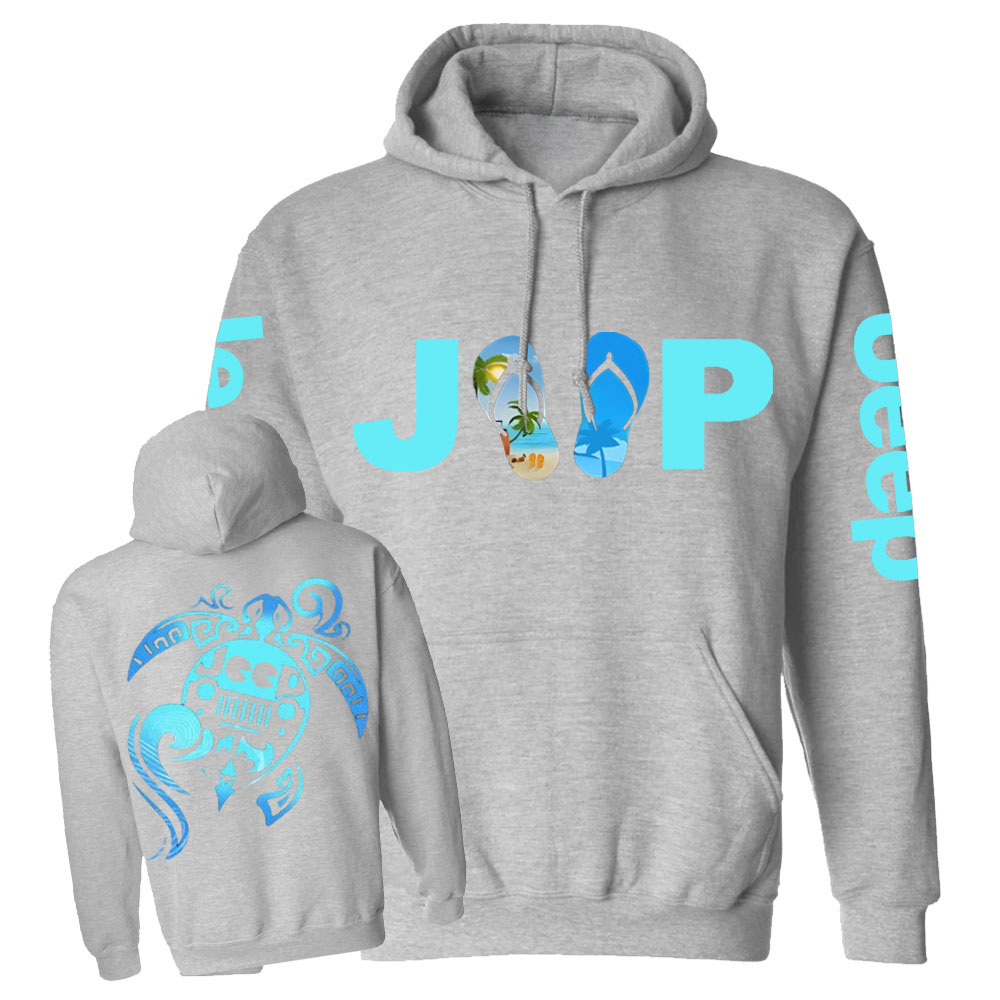 Sea Turtle And Jp Beach Flip Flop Casual Hoodie