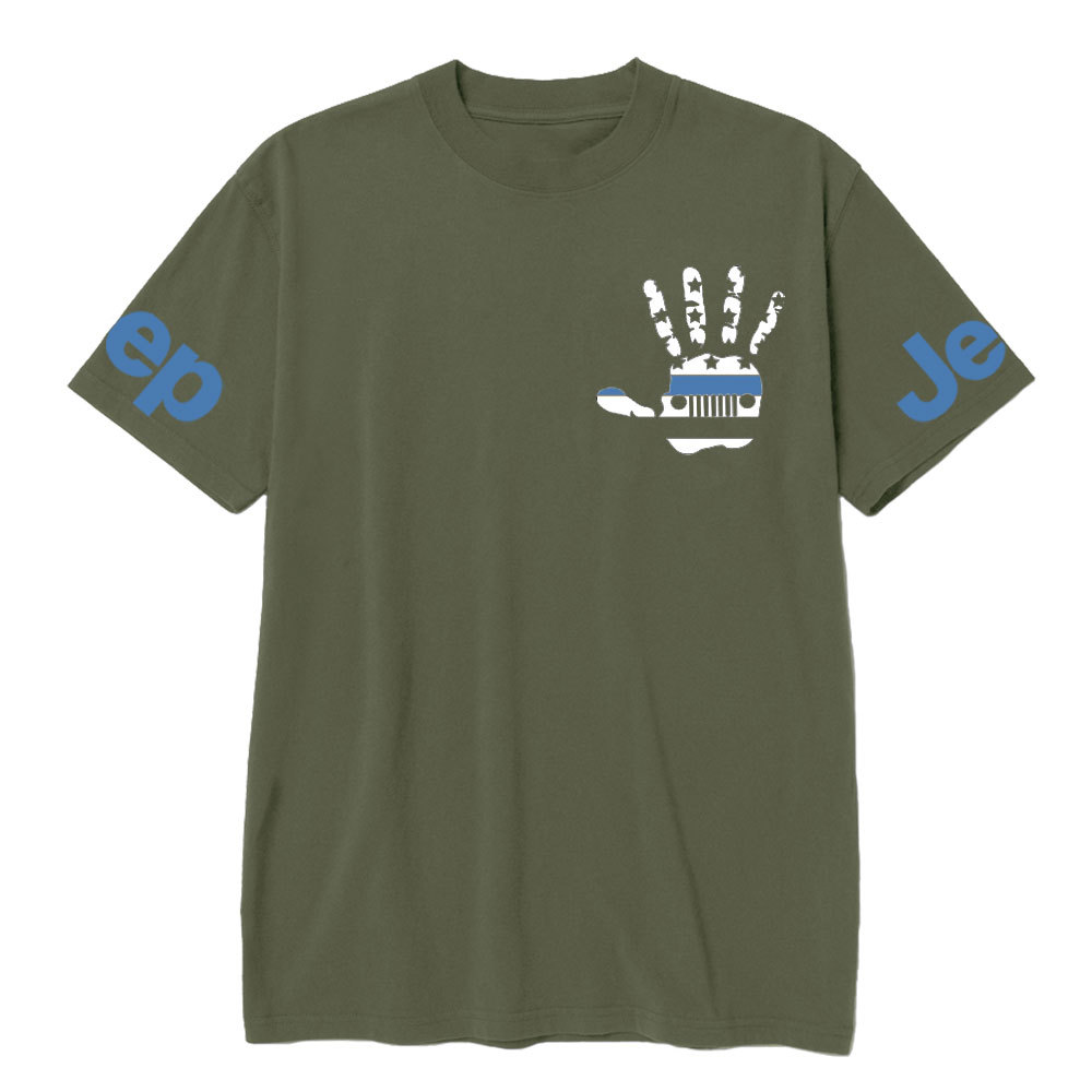 Jp Wave Police Blue Line US Flag T-Shirt
