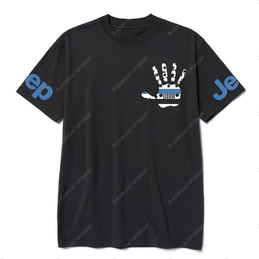 Jp Wave Police Blue Line US Flag T-Shirt