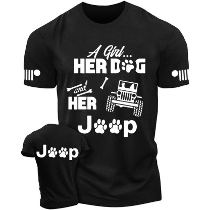 Girl, Her Dog and Jp with Bone Cute T-Shirt