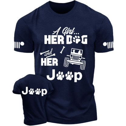 Girl, Her Dog and Jp with Bone Cute T-Shirt