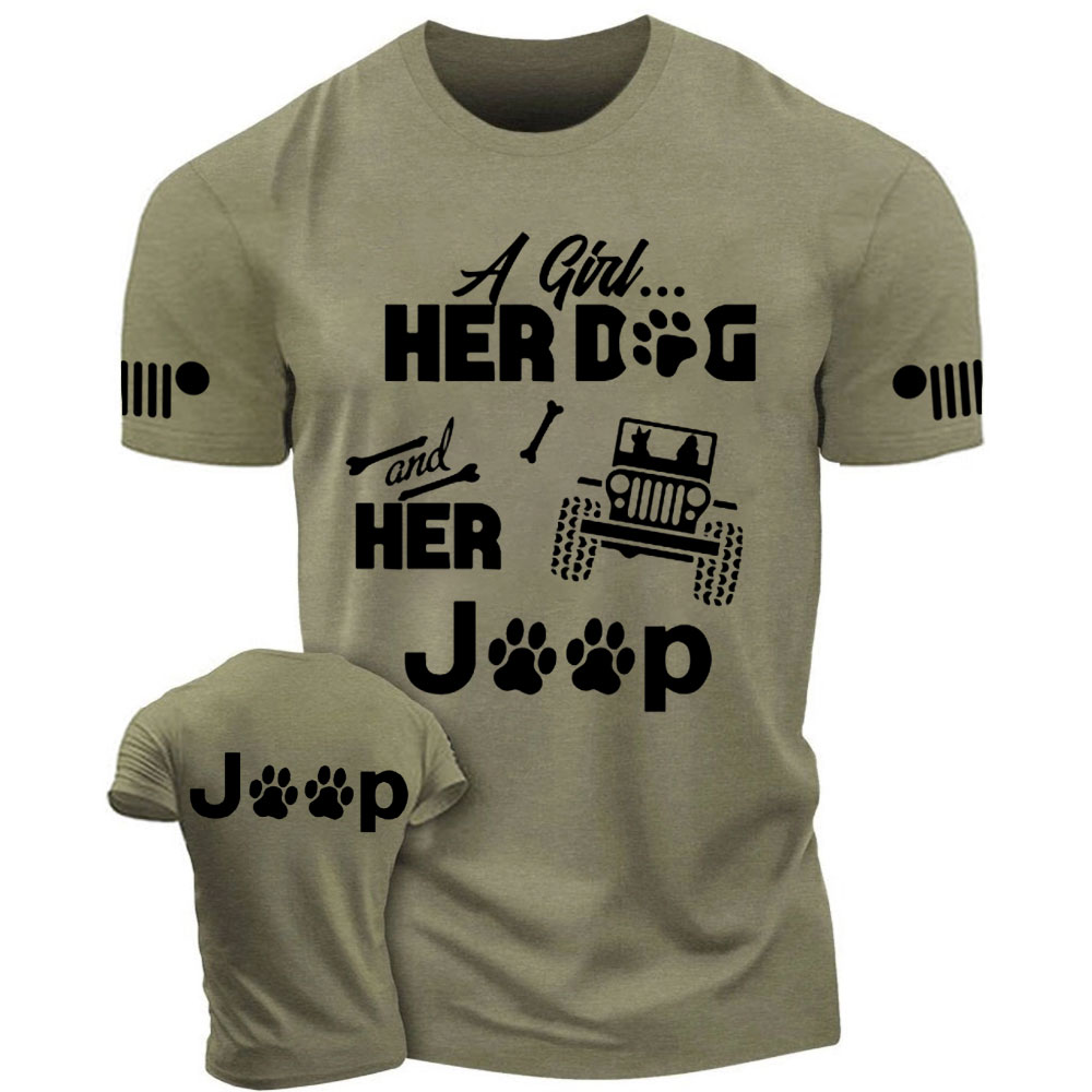 Girl, Her Dog and Jp with Bone Cute T-Shirt