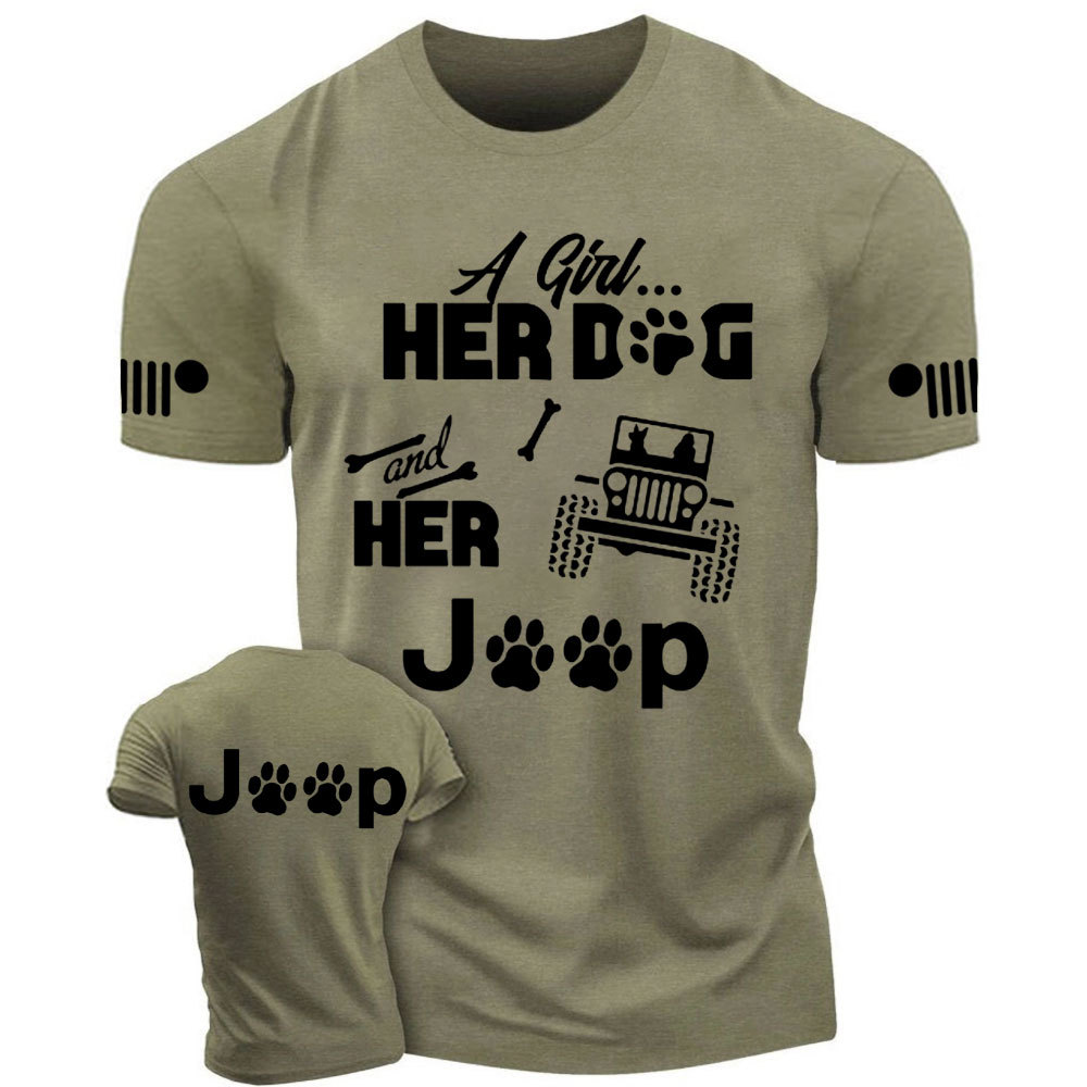 Girl, Her Dog and Jp with Bone Cute T-Shirt