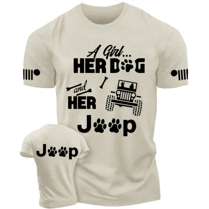 Girl, Her Dog and Jp with Bone Cute T-Shirt