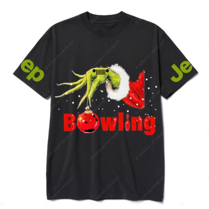 Jp Hand Holding Bling Bowling Christmas T-Shirt