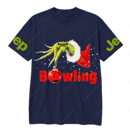 Jp Hand Holding Bling Bowling Christmas T-Shirt