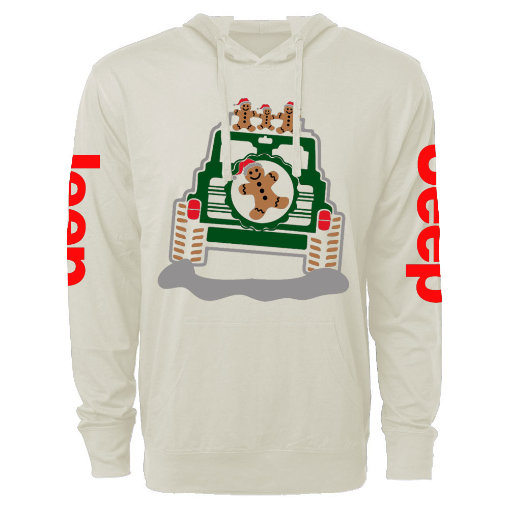Gingerbread Offroad Christmas Car Jp Oversized Lightweight Hoodie