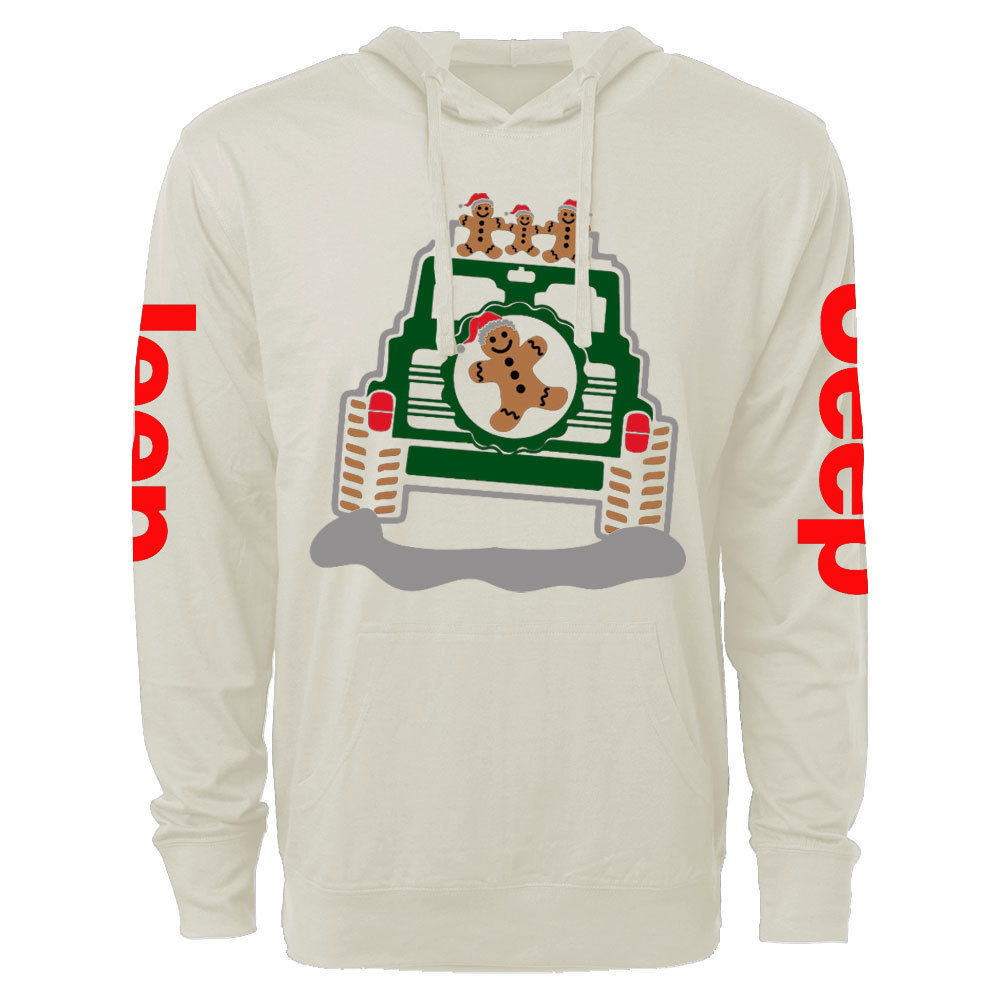 Gingerbread Offroad Christmas Car Jp Oversized Lightweight Hoodie