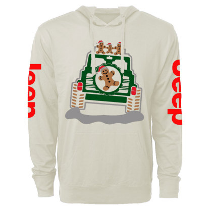 Gingerbread Offroad Christmas Car Jp Oversized Lightweight Hoodie