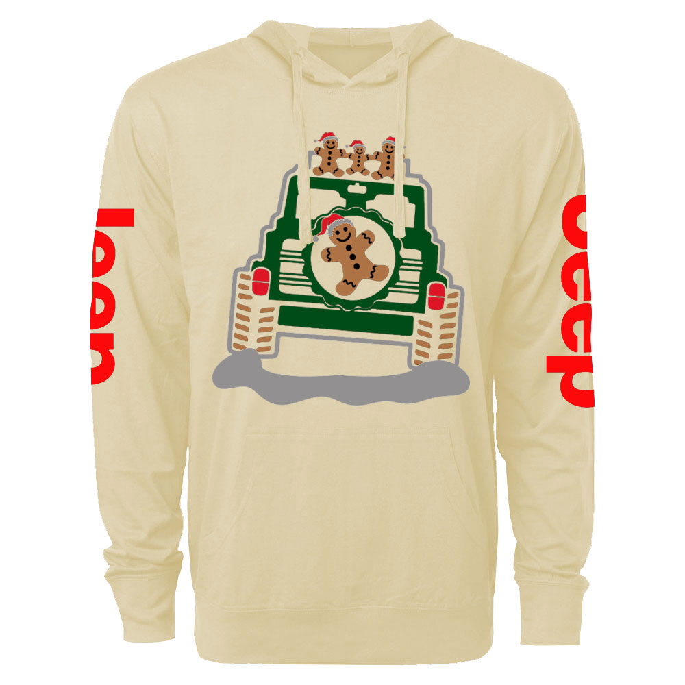 Gingerbread Offroad Christmas Car Jp Oversized Lightweight Hoodie
