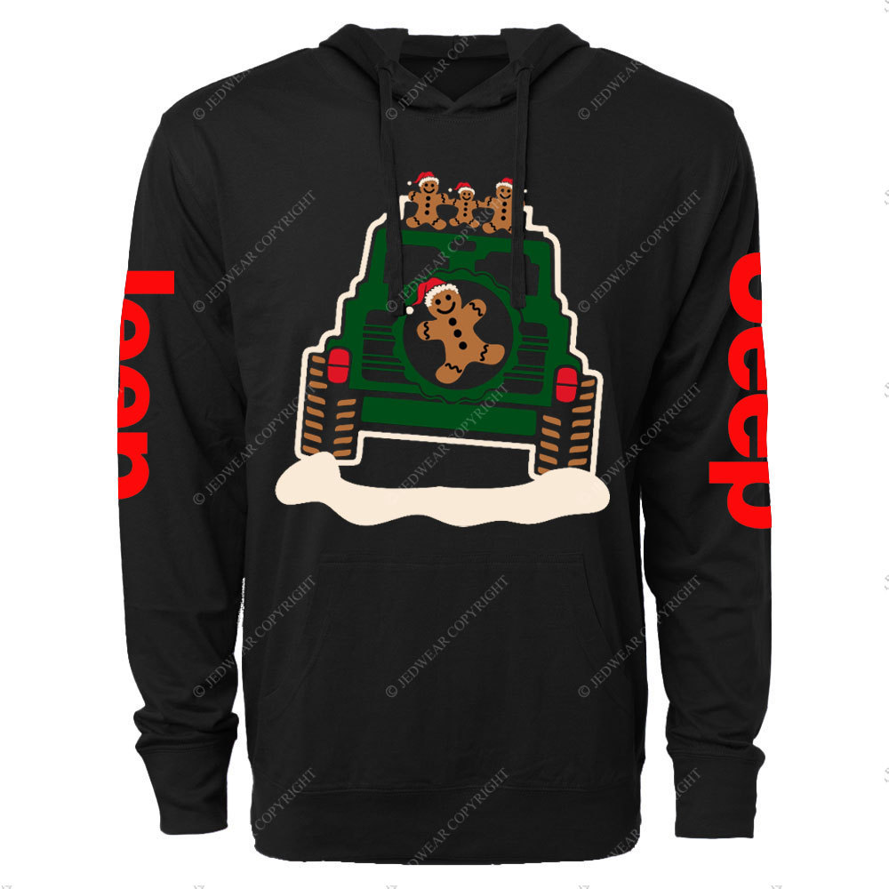 Gingerbread Offroad Christmas Car Jp Oversized Lightweight Hoodie