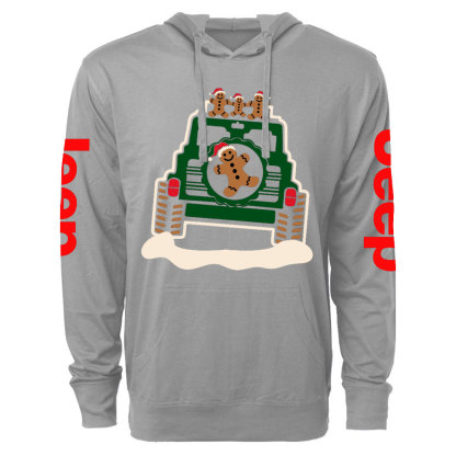 Gingerbread Offroad Christmas Car Jp Oversized Lightweight Hoodie