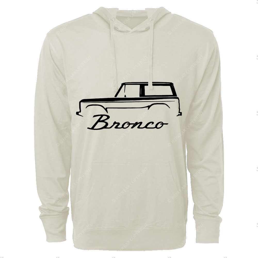 Bronco Horse Car Line Outline Oversized Lightweight Hoodie