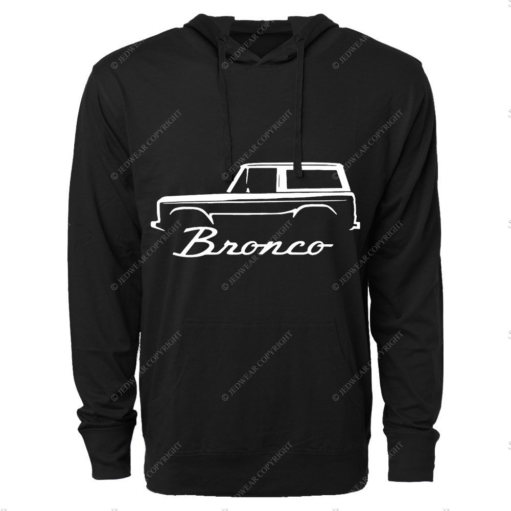 Bronco Horse Car Line Outline Oversized Lightweight Hoodie