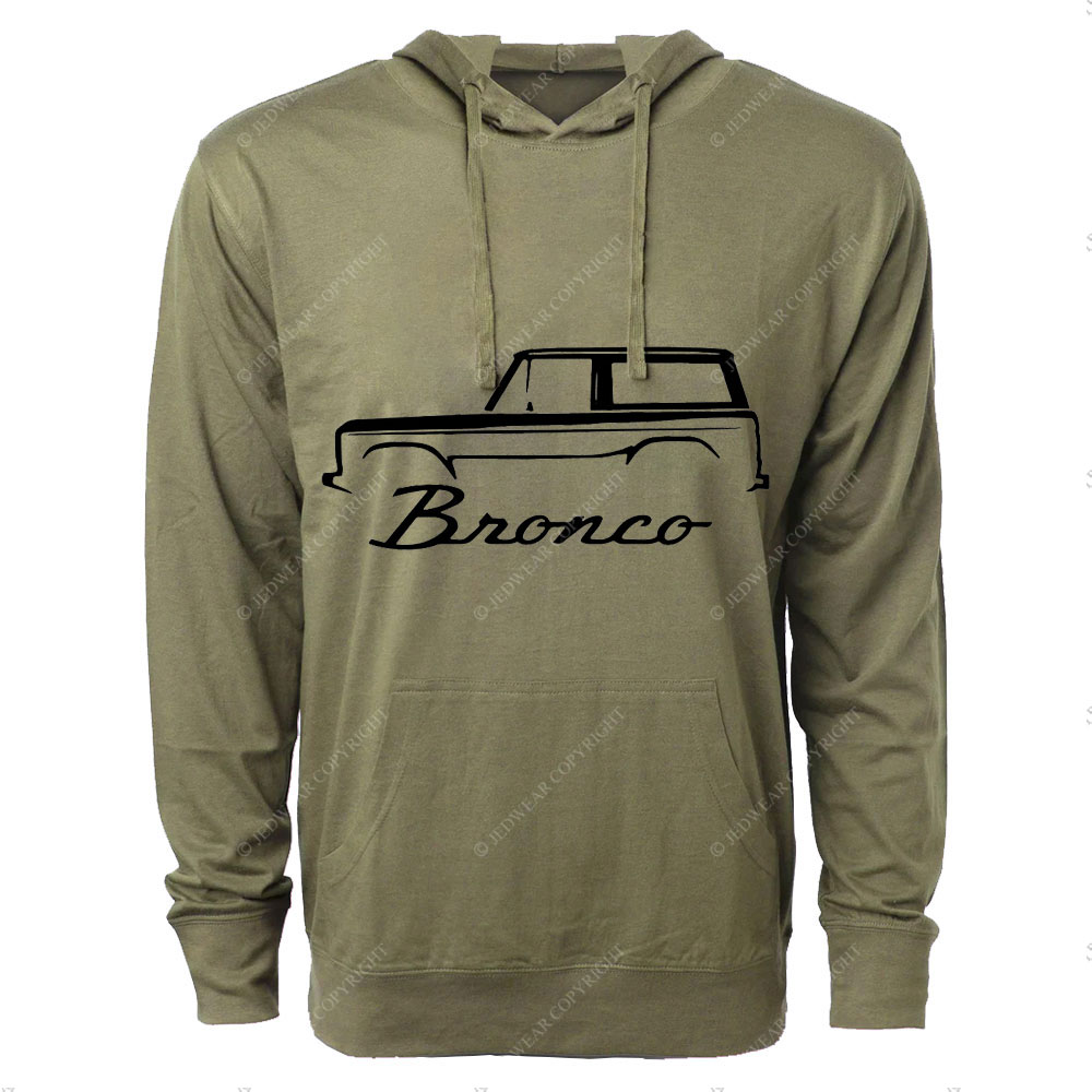 Bronco Horse Car Line Outline Oversized Lightweight Hoodie
