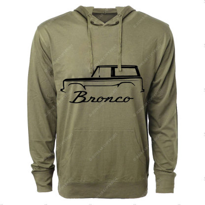 Bronco Horse Car Line Outline Oversized Lightweight Hoodie