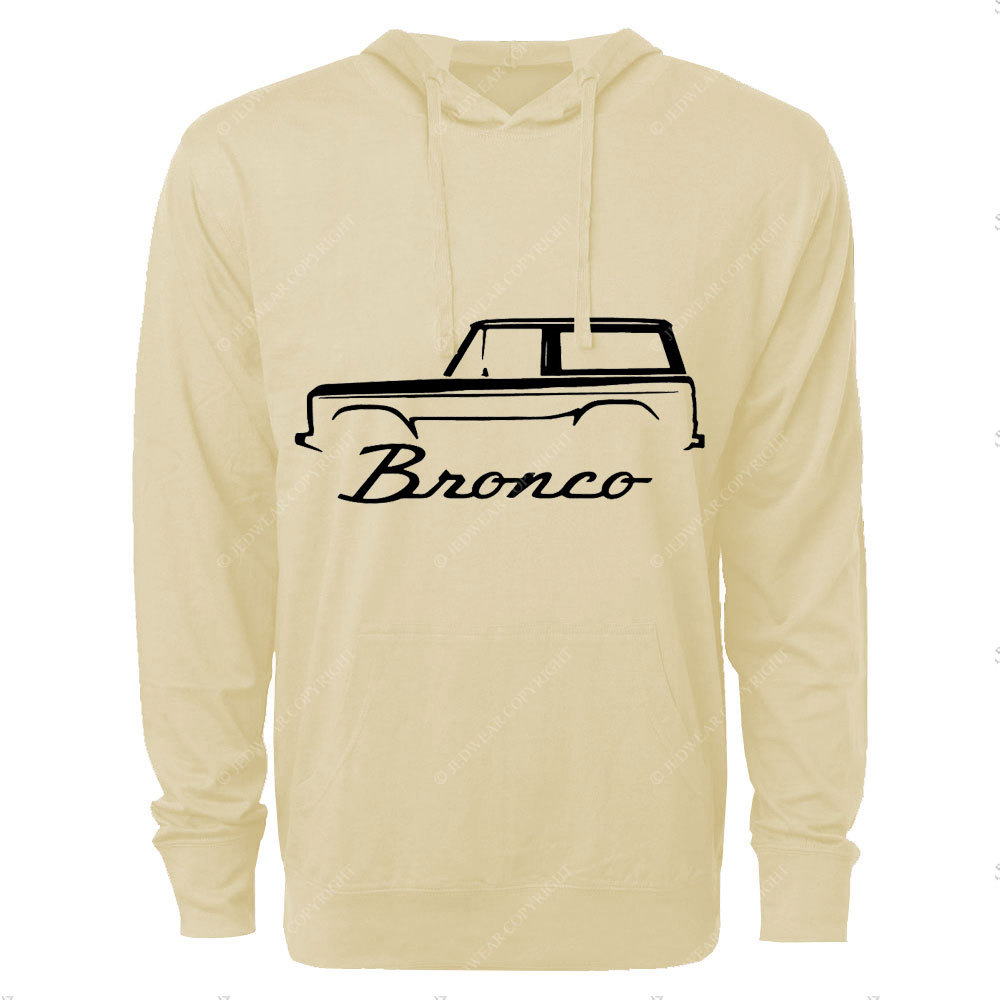 Bronco Horse Car Line Outline Oversized Lightweight Hoodie