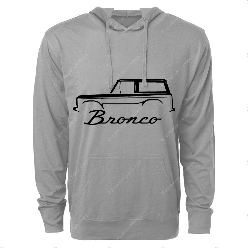 Bronco Horse Car Line Outline Oversized Lightweight Hoodie