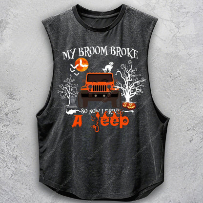My Broom Broke So Now I Drive A Jp Halloween Men Tank