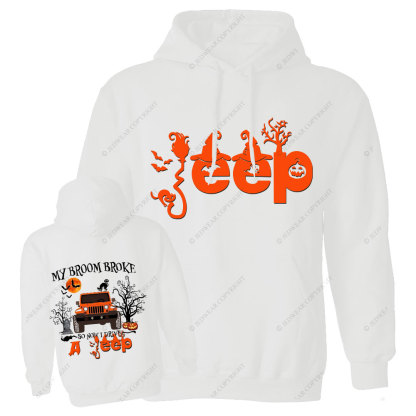 My Broom Broke So Now I Drive A Jp Halloween Double Printed Oversized Hoodie