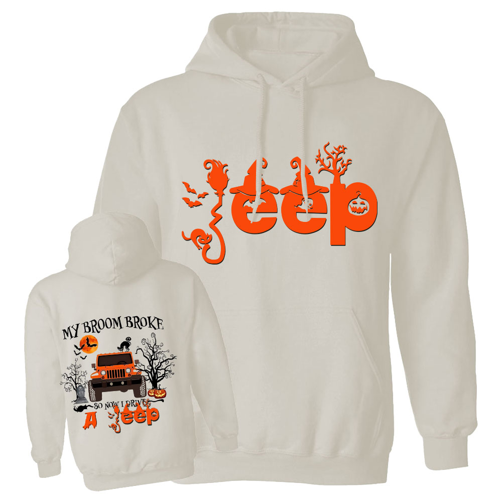 My Broom Broke So Now I Drive A Jp Halloween Double Printed Oversized Hoodie