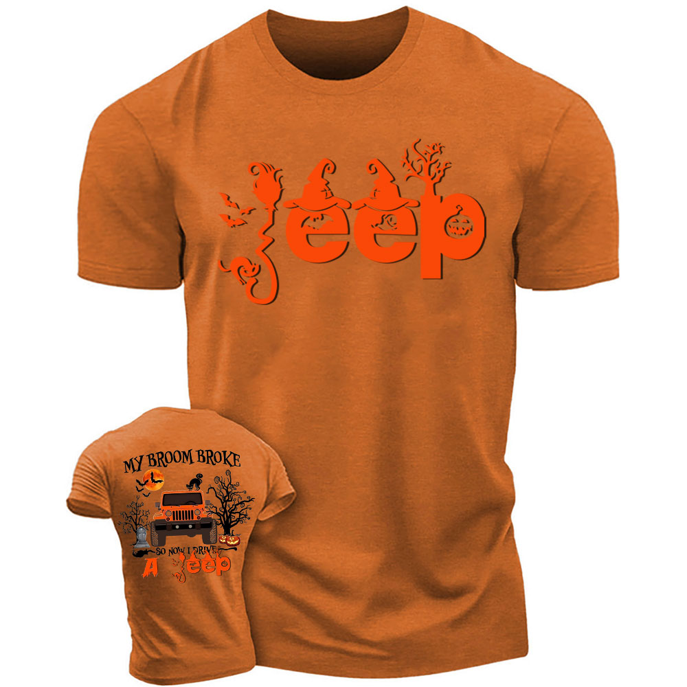 My Broom Broke So Now I Drive A Jp Halloween Double Printed T-Shirt