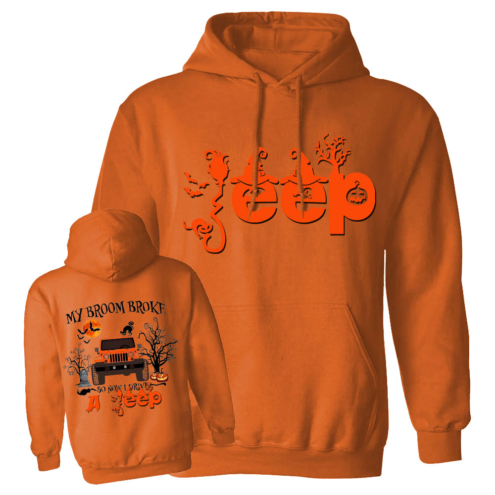 My Broom Broke So Now I Drive A Jp Halloween Double Printed Oversized Hoodie