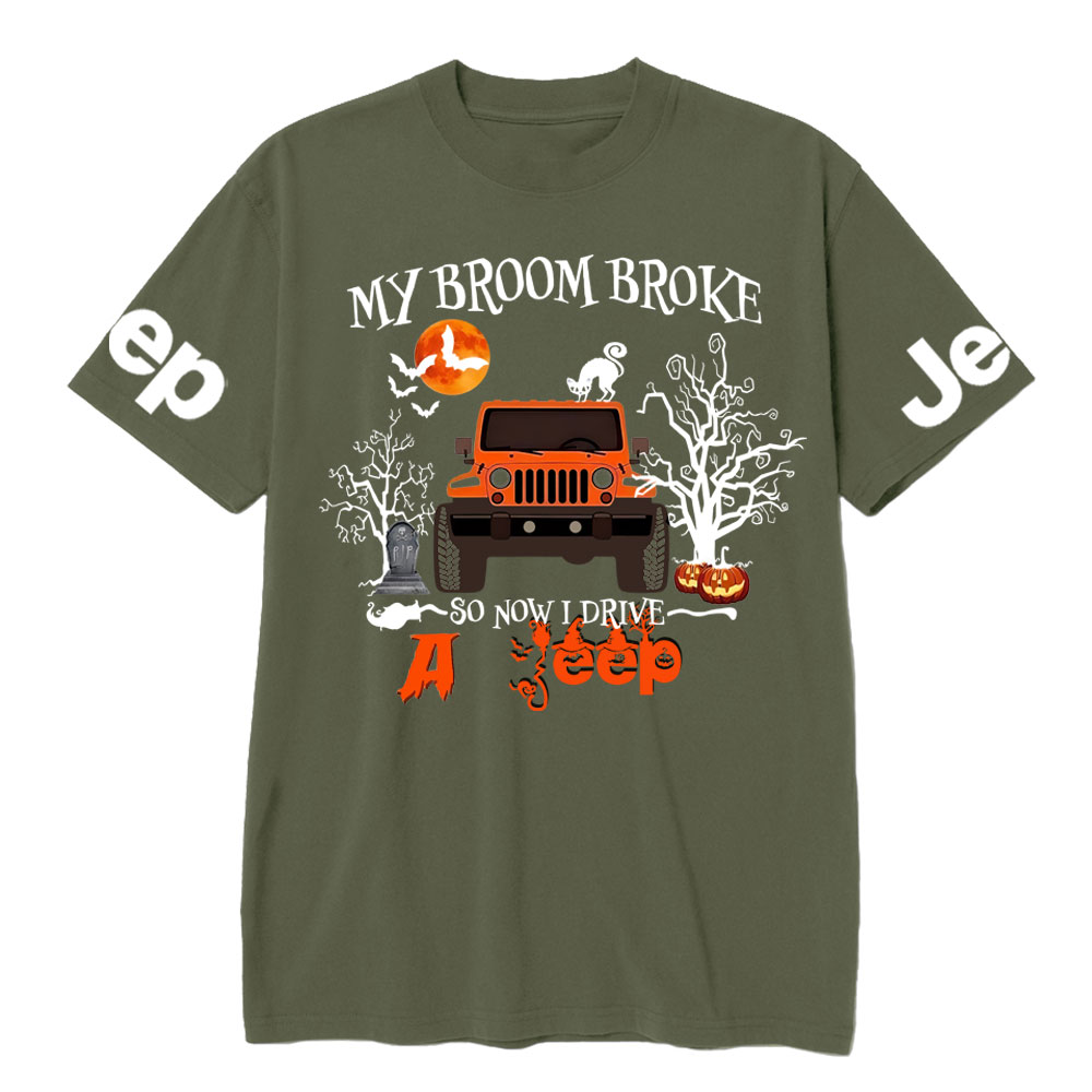 My Broom Broke So Now I Drive A Jp Halloween T-Shirt