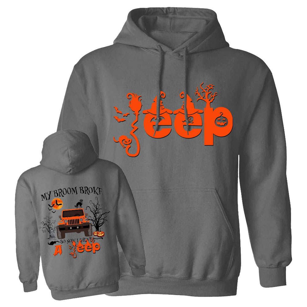 My Broom Broke So Now I Drive A Jp Halloween Double Printed Oversized Hoodie